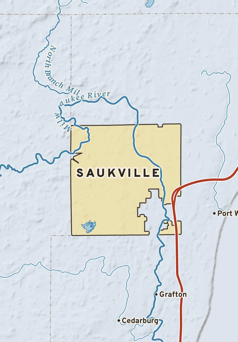 Atlas plate of Saukville, Wisconsin.