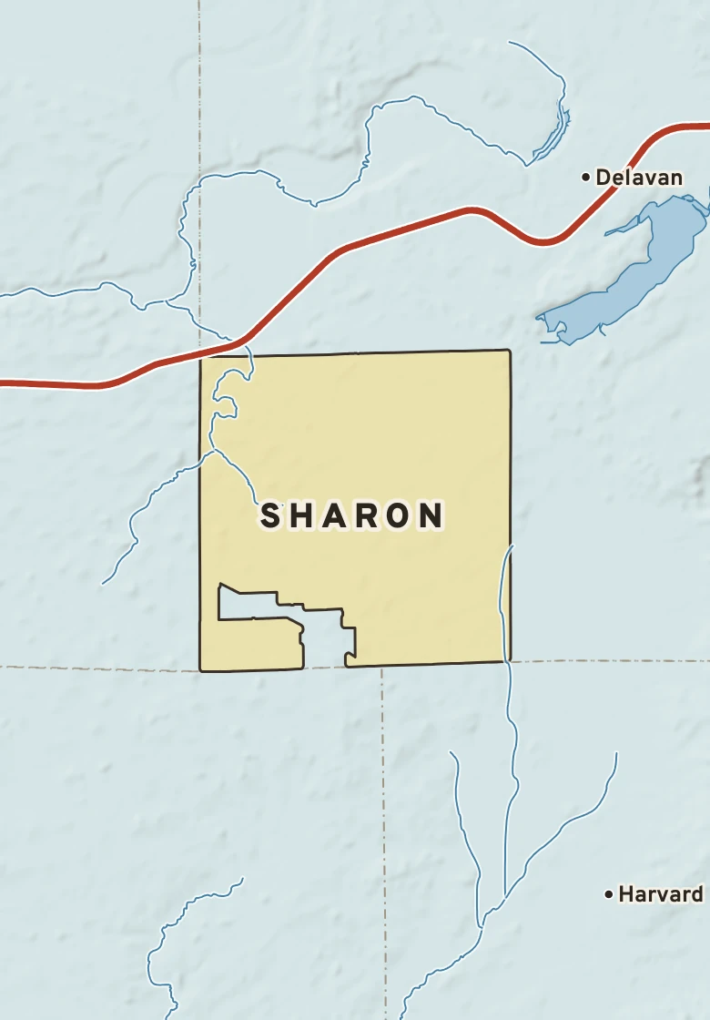 Atlas plate of Sharon, Wisconsin.