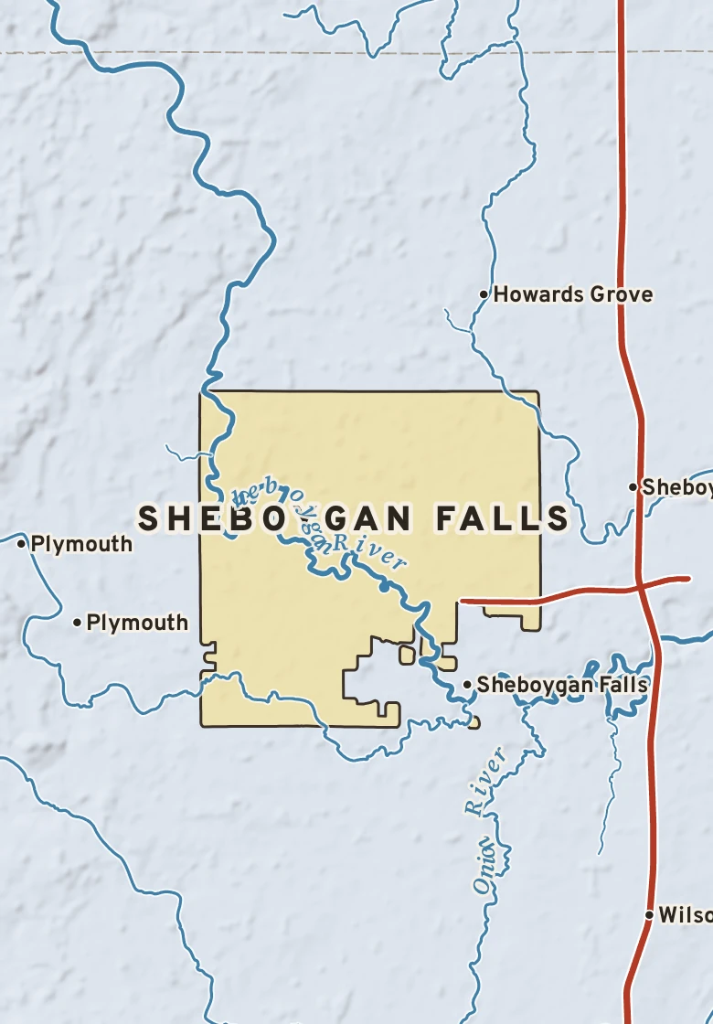 Atlas plate of Sheboygan Falls, Wisconsin.