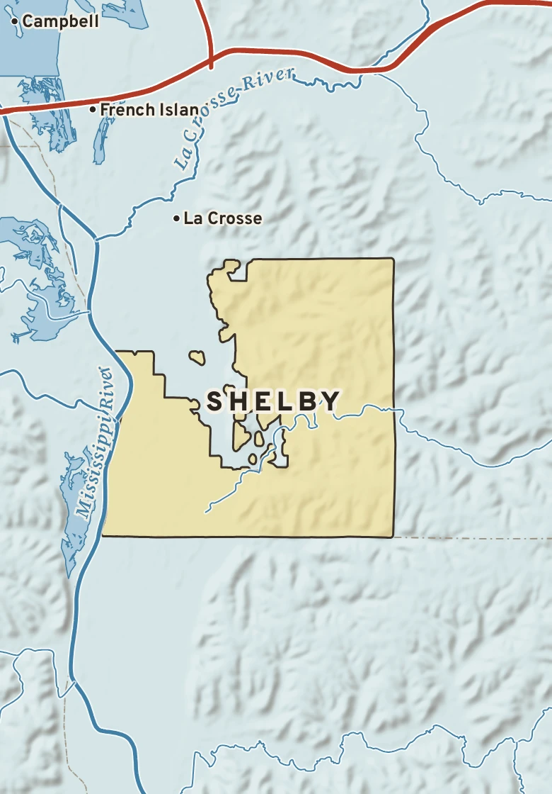 Atlas plate of Shelby, Wisconsin.