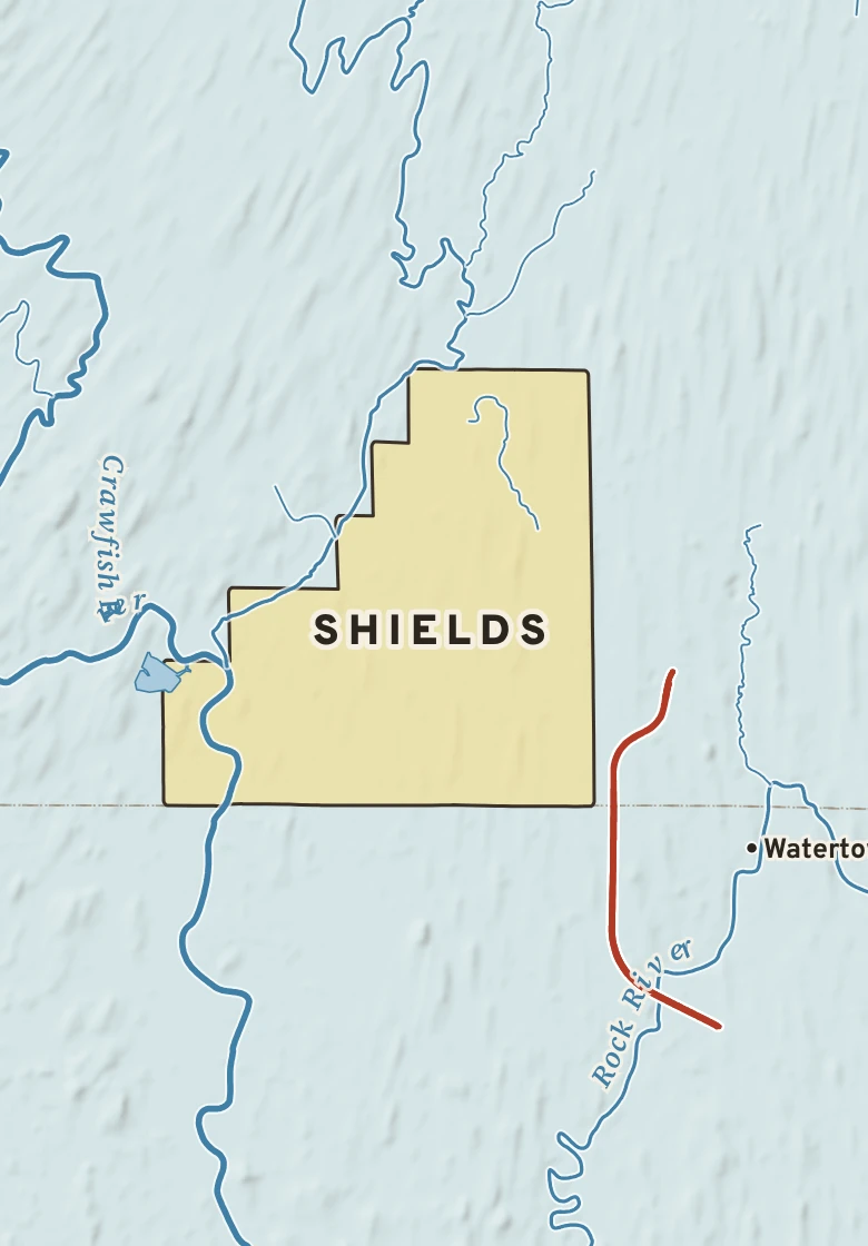 Atlas plate of Shields, Wisconsin.