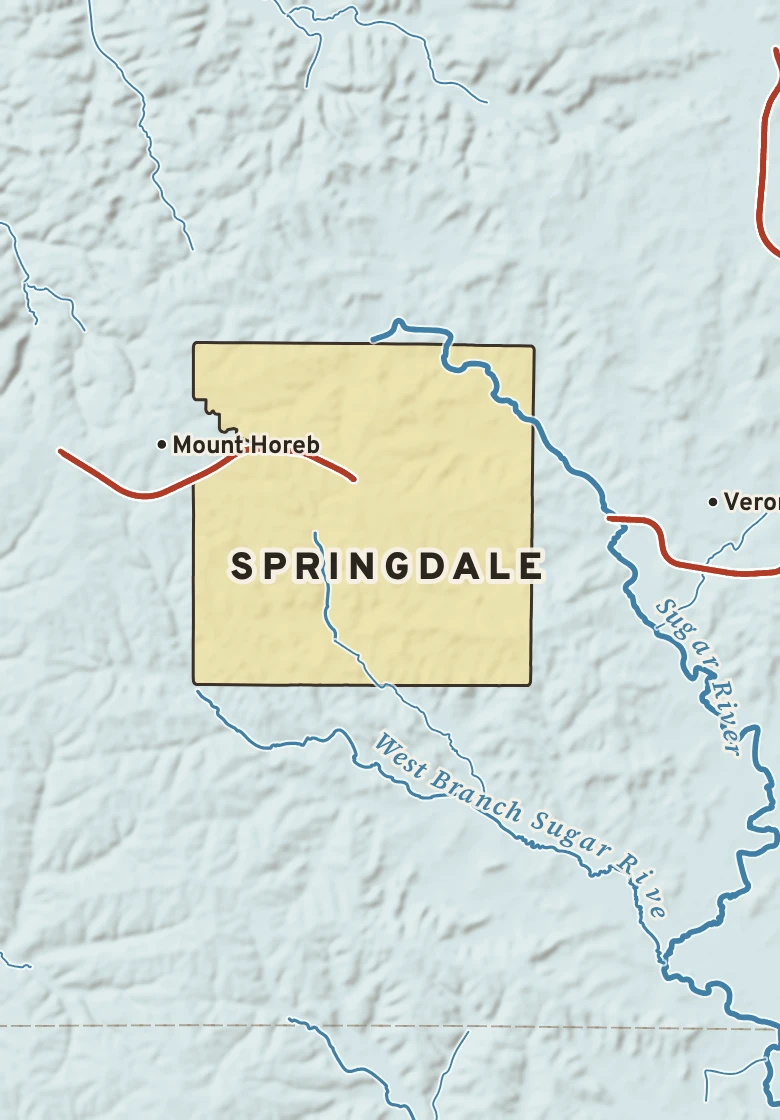 Atlas plate of Springdale, Wisconsin.