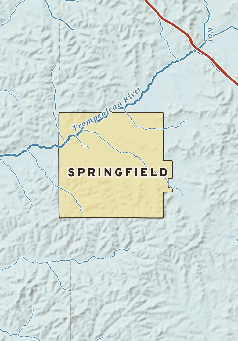 Atlas plate of Springfield, Wisconsin.
