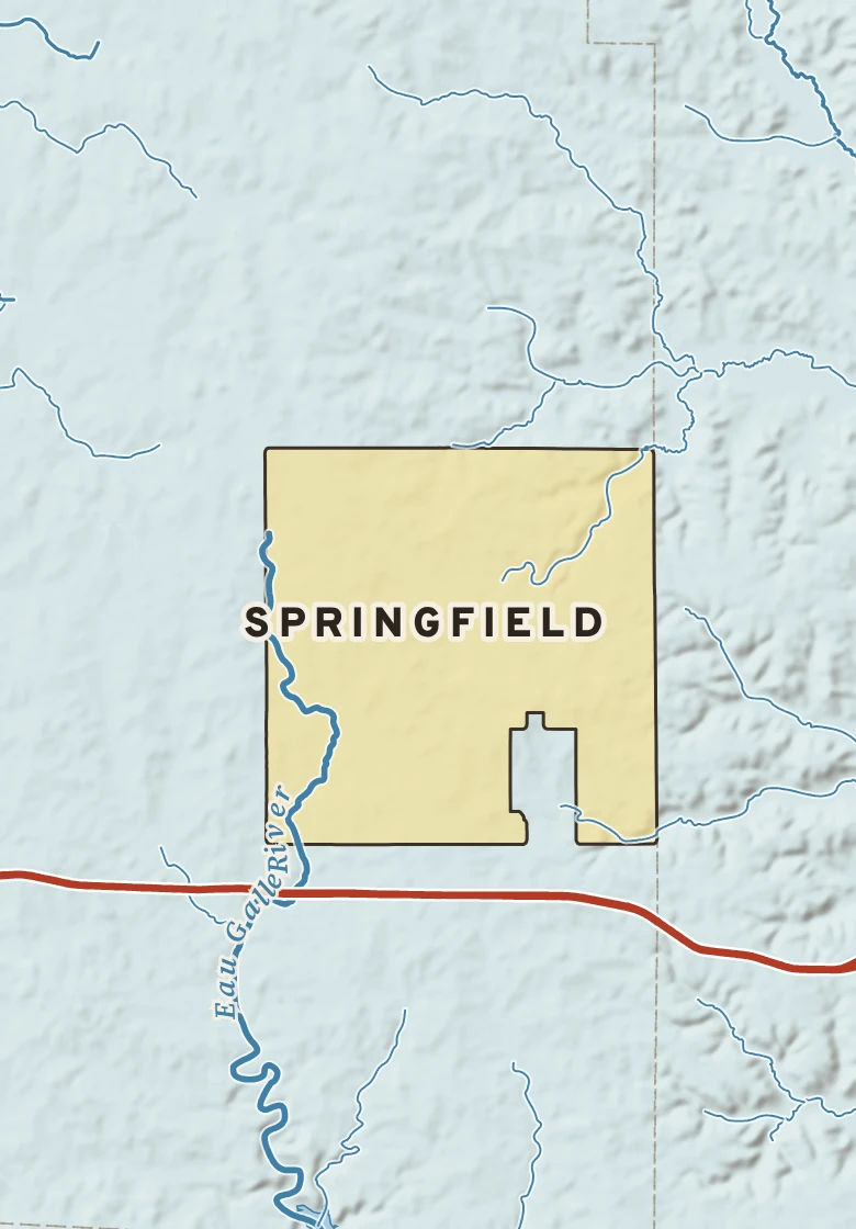 Atlas plate of Springfield, Wisconsin.