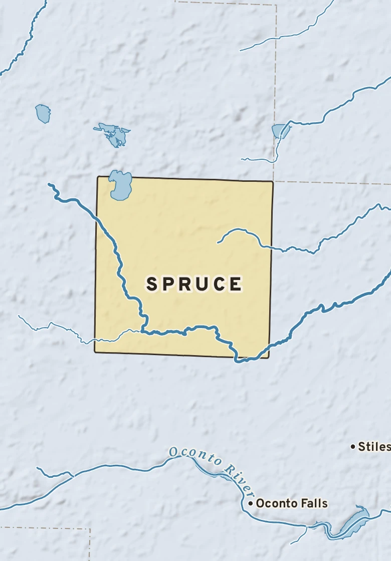 Atlas plate of Spruce, Wisconsin.