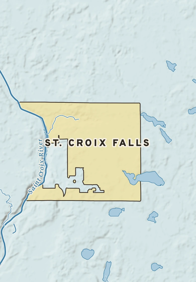 Atlas plate of St. Croix Falls, Wisconsin.