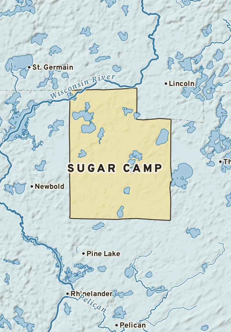 Atlas plate of Sugar Camp, Wisconsin.