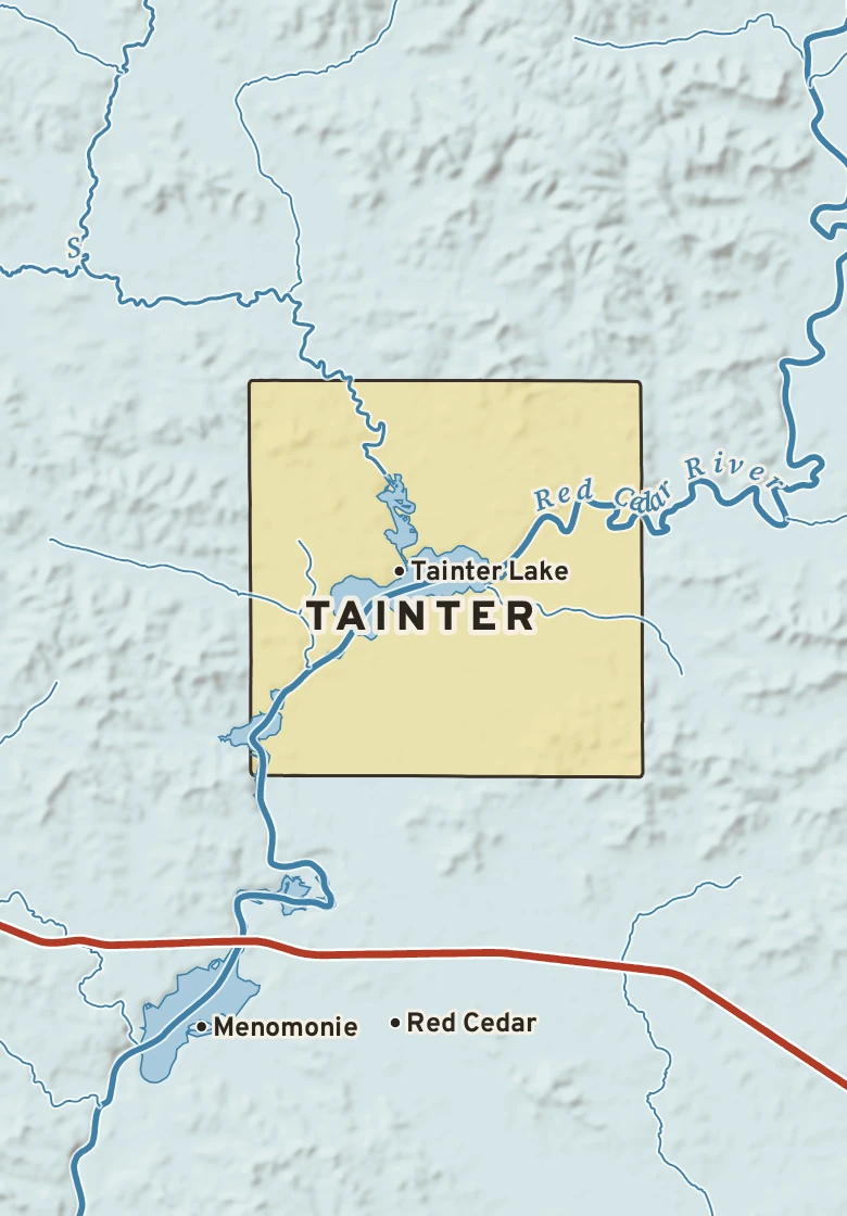 Atlas plate of Tainter, Wisconsin.