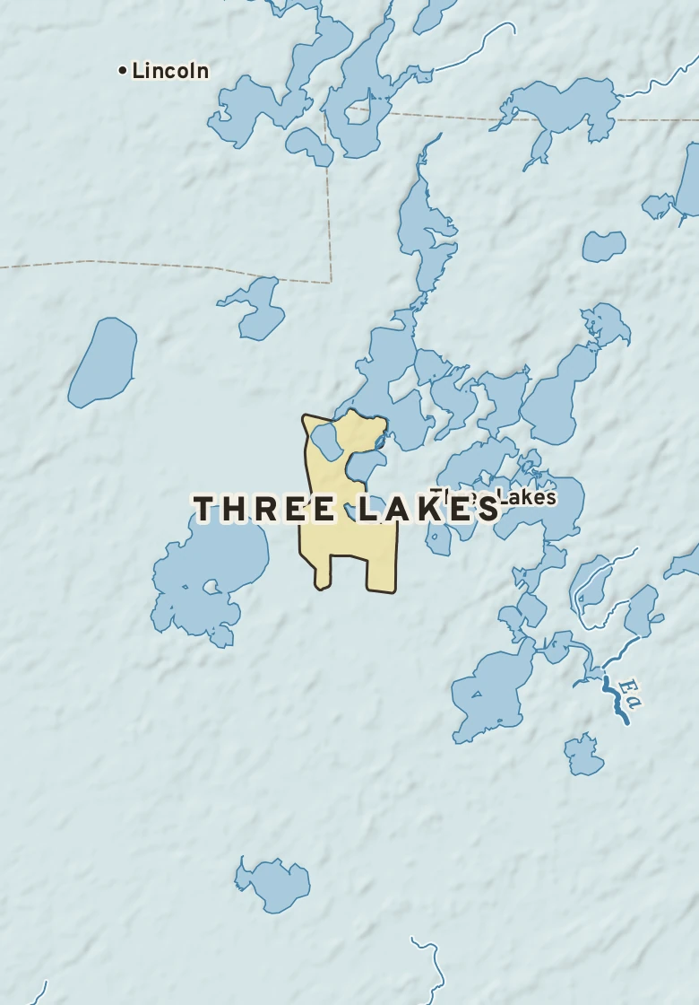 Atlas plate of Three Lakes, Wisconsin.