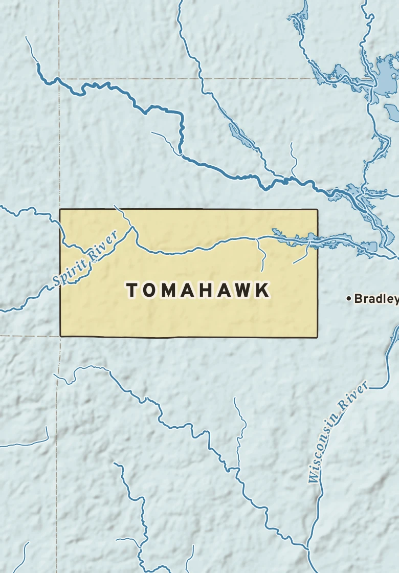 Atlas plate of Tomahawk, Wisconsin.