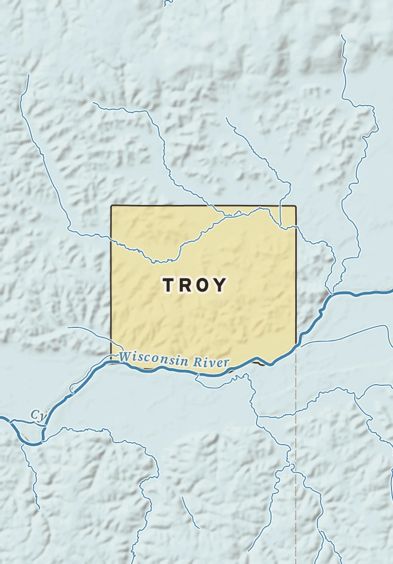 Atlas plate of Troy, Wisconsin.