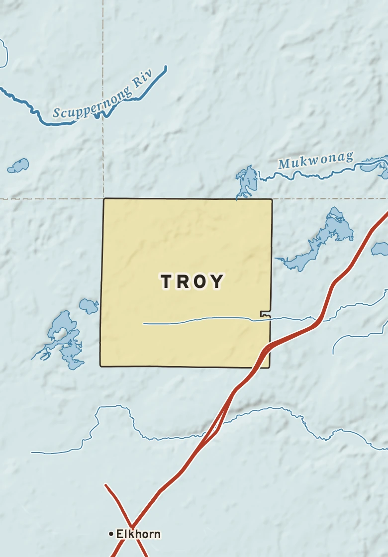 Atlas plate of Troy, Wisconsin.