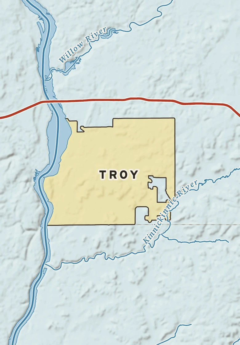 Atlas plate of Troy, Wisconsin.