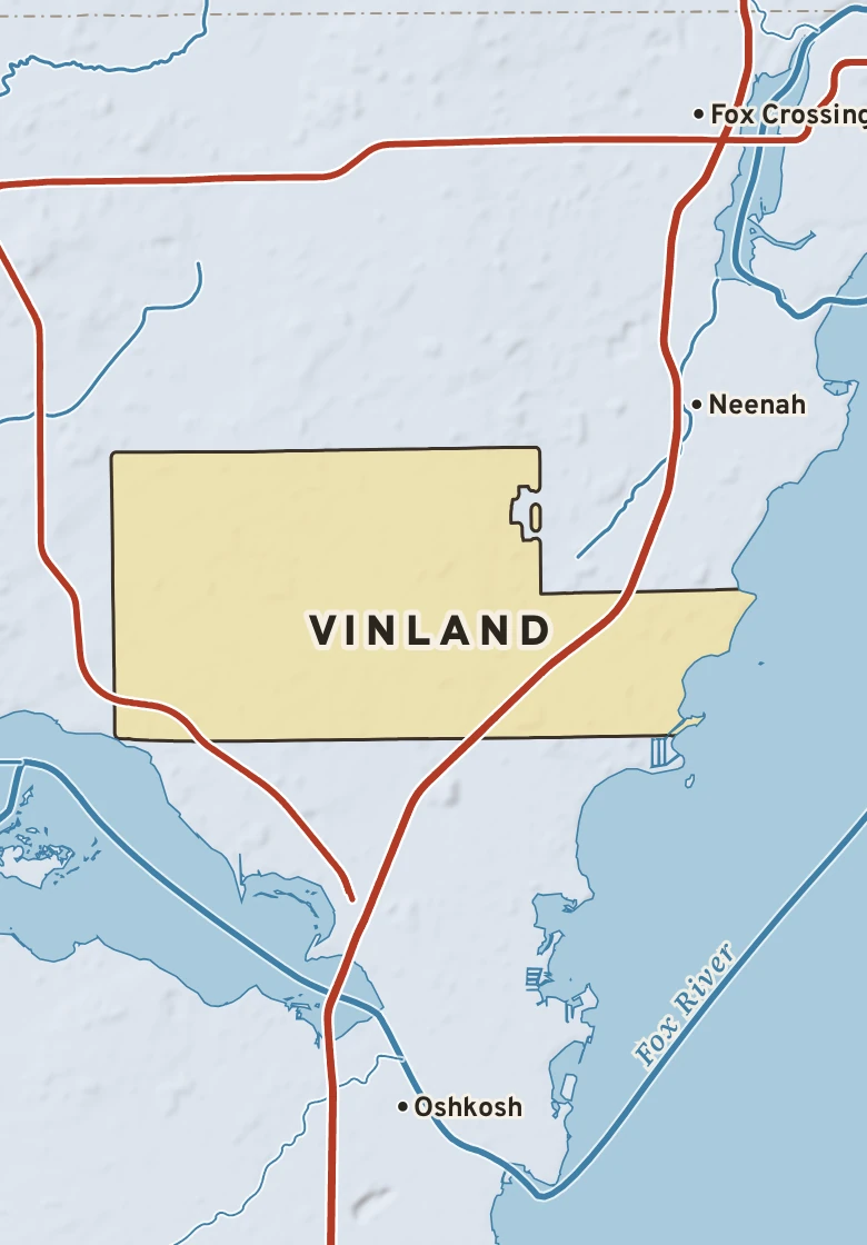 Atlas plate of Vinland, Wisconsin.