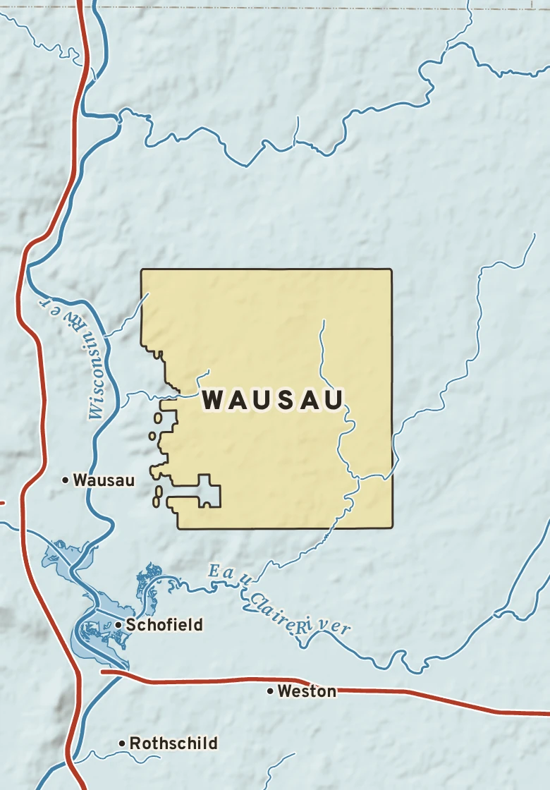 Atlas plate of Wausau, Wisconsin.