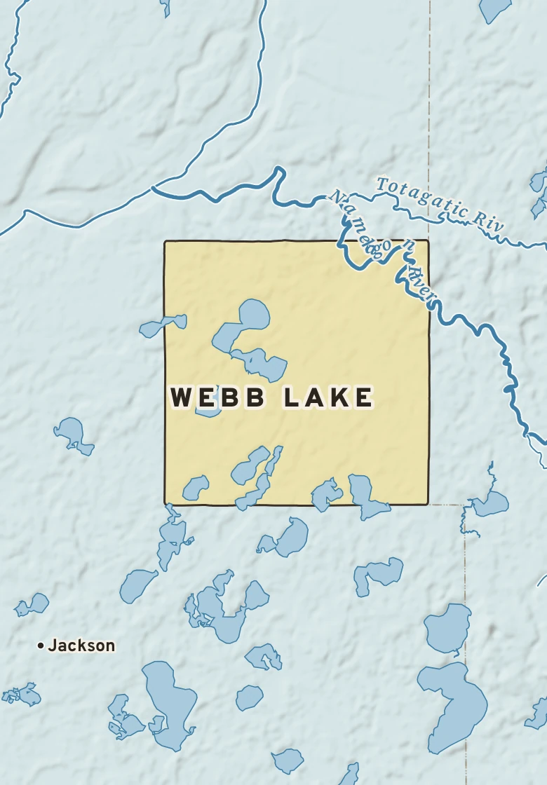 Atlas plate of Webb Lake, Wisconsin.